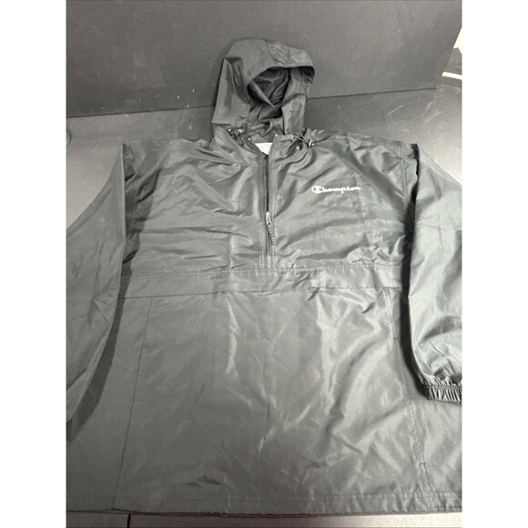 Champion Men's 2XL Black Jacket, Stadium Packable Hooded Windbreaker - Picture 2 of 9